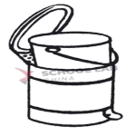 Receptacle, waste, pedal action,20L